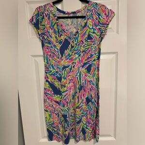 Lilly Pulitzer Palmira Dress Indigo Palm Reader